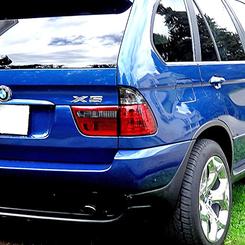 Spec-D Tuning Red Smoke Lens Tail Lights Compatible with 2000-2006 BMW E53 X5, Left + Right Pair Assembly