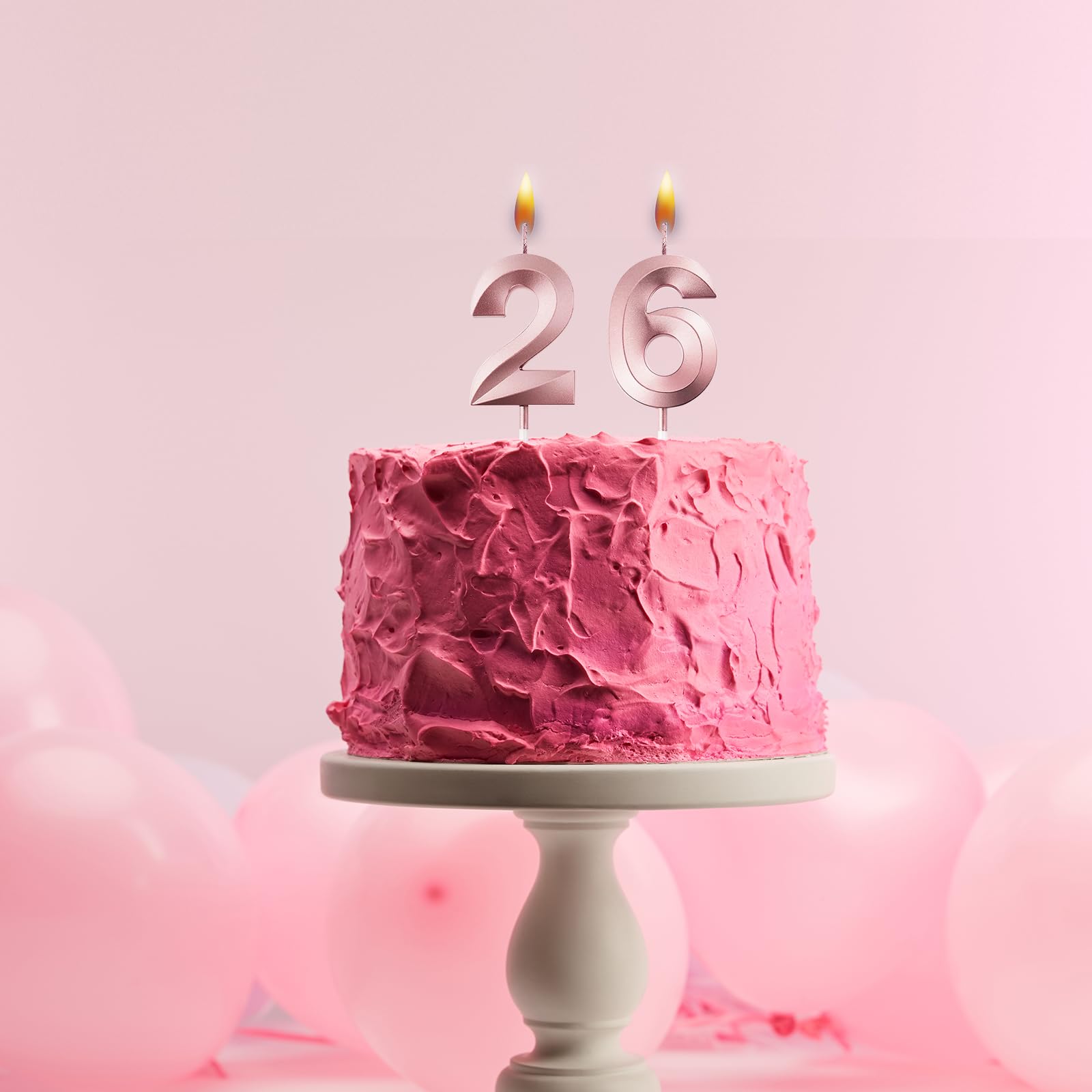 FAINCA 3D Diamante Candeline Compleanno Particolari, Numero 25 Candele Compleanno, Oro Rosa Candeline Compleanno Scintillanti, per Festa Nozze Anniversario Celebrazione Forniture