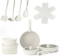 Kit 19 Antiaderente Jogo de Panelas, Conjunto de Panelas com AlçAs RemovíVeis, Panela para FogãO de InduçãO/gás, LaváVel em MáQuina de Lavar LouçA e Forno, Adequado para Cozinha, ao Ar Livre