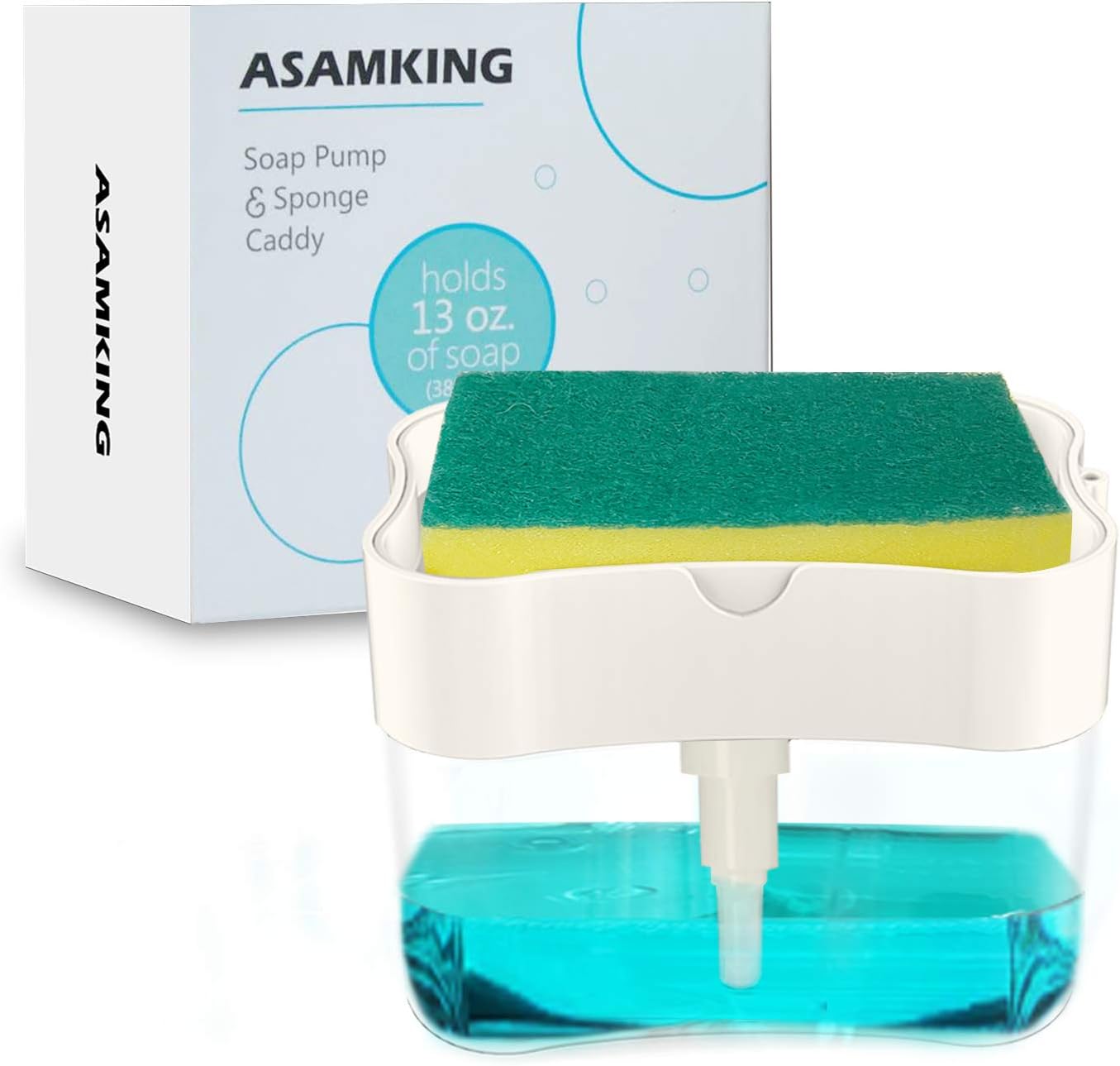 Dish soap Dispenser for Kitchen, Soap Dispenser with Sponge