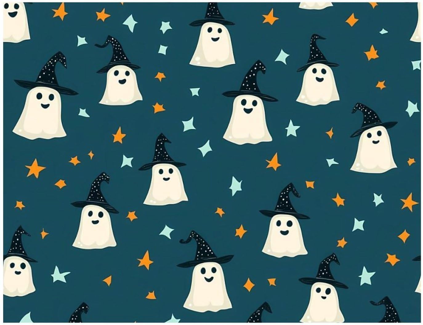Cute Ghosts Halloween Printed Diamond 5D Painting Kit 16x20in DIY Full Drill Craft with Tools for Home Wall Decor Gift Blackwood 50 * 40cm