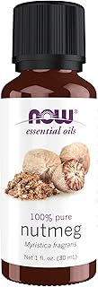 NOW Essential Oils, Nutmeg Oil, Energizing Aromatherapy Scent, Steam Distilled, 100% Pure, Vegan, Child Resistant Cap, 1-Ounce