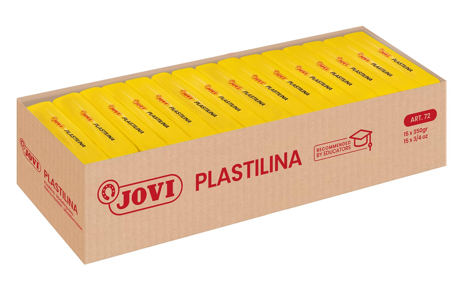 Jovi – Box of Plasticine, 15 Tablets 350 g, Yellow (7202)