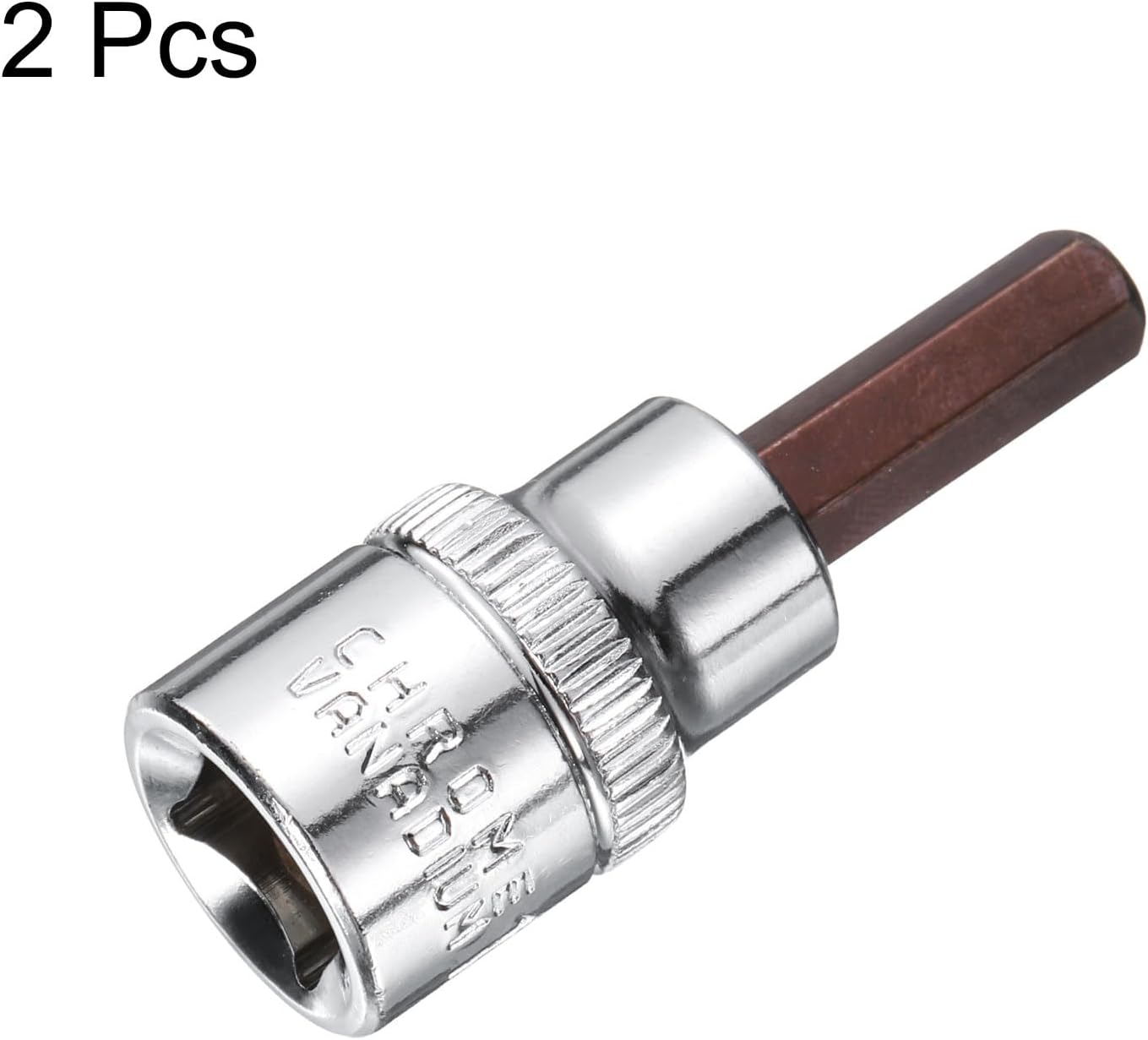 uxcell 3/8" Hex Bit Socket 1/4" Drive SAE S2 Steel Square Drive Socket Extension Impact Bit Socket Ratchet Wrench Accessories for Turns Power Drill Into Nut Driver 2 Pcs