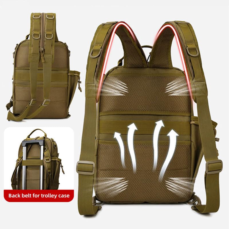 DASEB Sporty na świeżym powietrzu torba kempingowa wędka kij plecak wspinaczkowy dla mężczyzn trekking piesze wędrówki wędkarstwo przynęta pudełko na sprzęt torby podróżne, Zielony wojskowy, Jeden