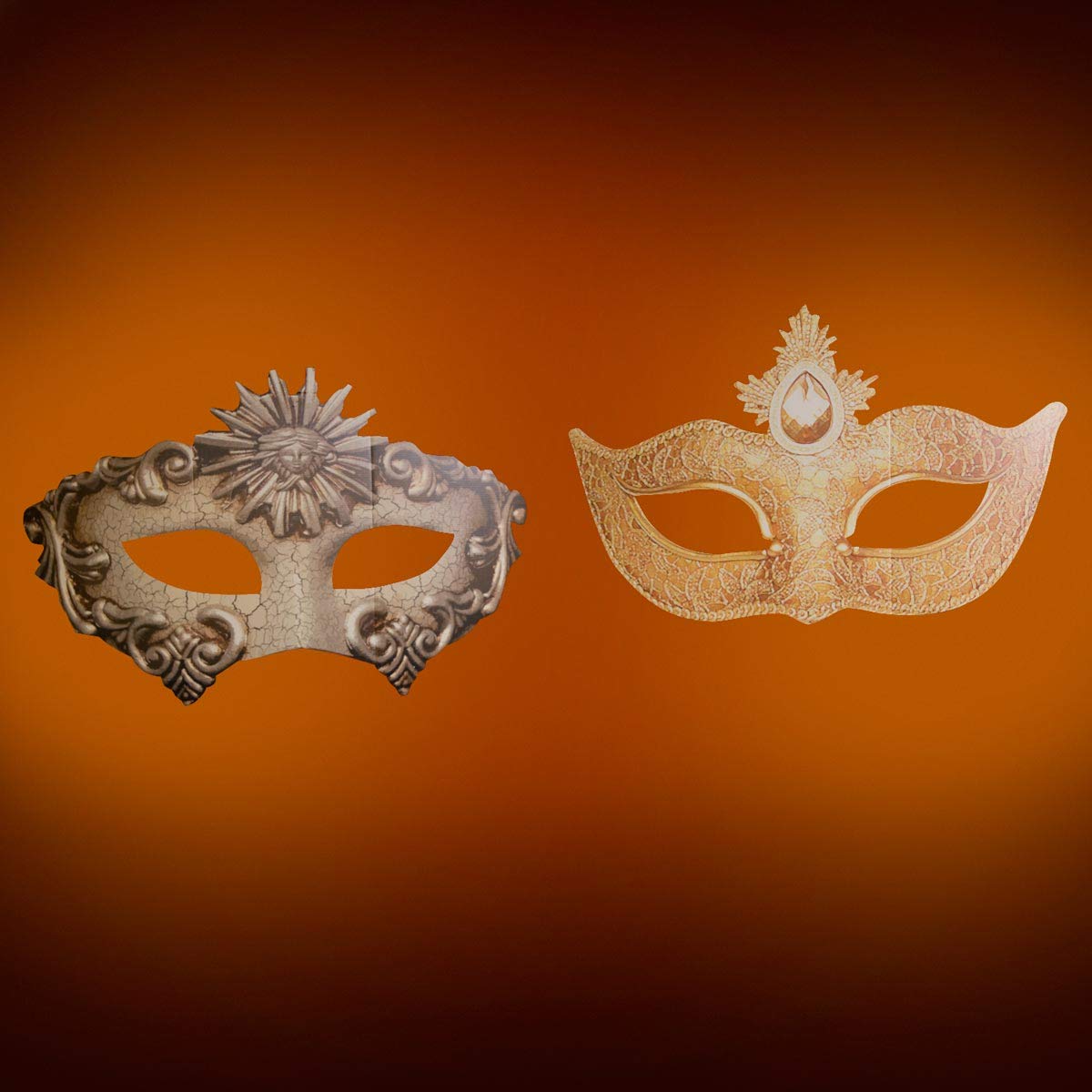 Anderson's Mysterious Masquerade Hanging Masks Kit, Set of Two Cardboard Masks