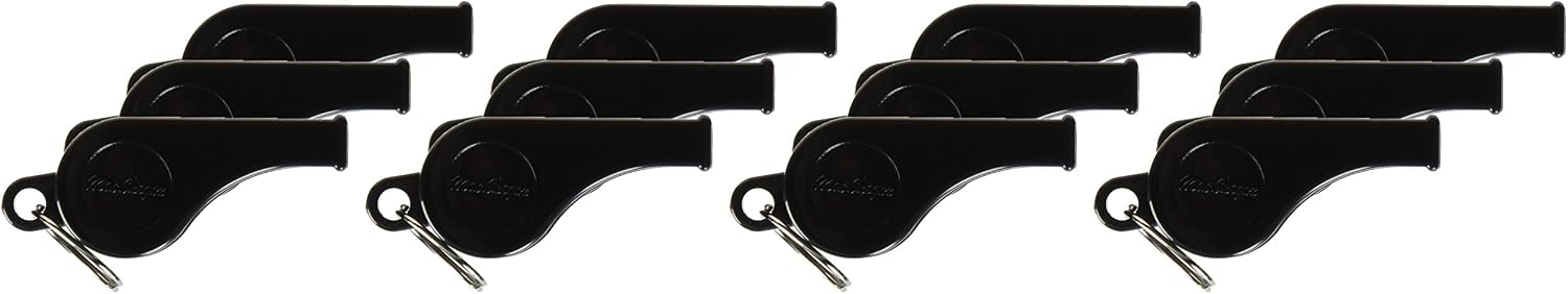 Macgregor Economy Plastic Whistle Pack, Black (One-Dozen)