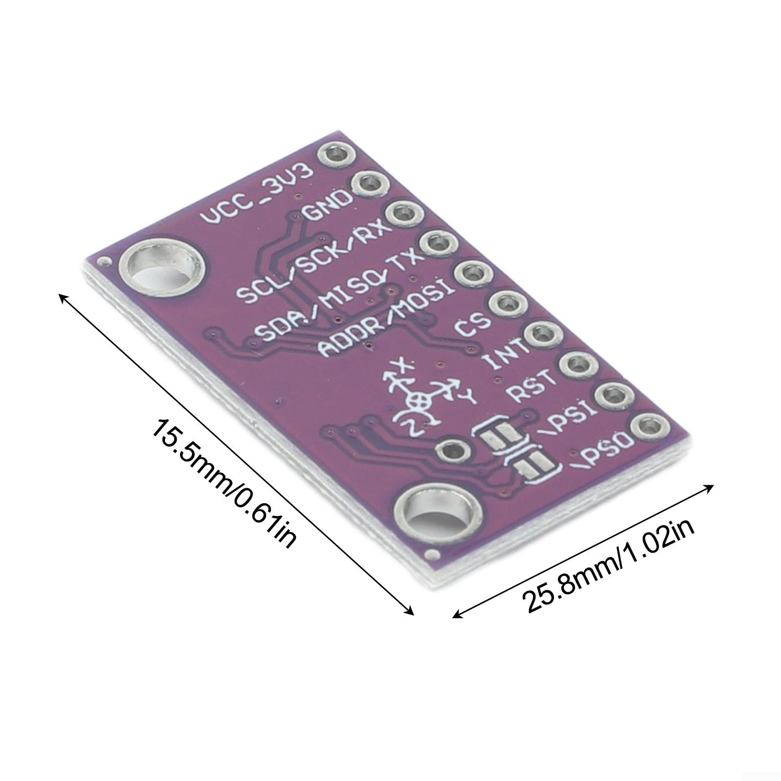 BNO085 9DOF Module de capteur IMU, suivi de mouvement à 9 axes pour robotique AR VR, I2C pour interface SPI UART, 25,8 x 15,5 mm