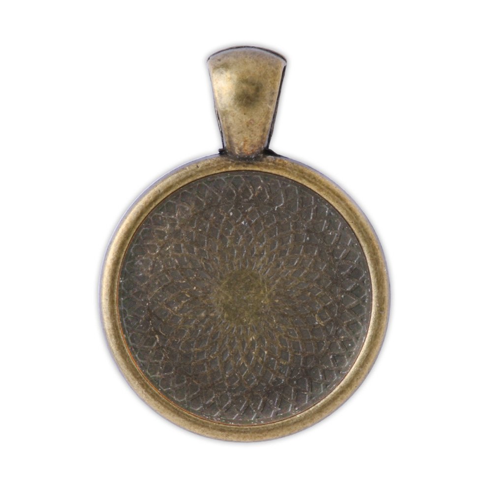 Rosebeading Antique Bronze 20Pcs 20Mm Round Bezels Pendant Trays,Circle Pendant Trays,Photo Pendants,