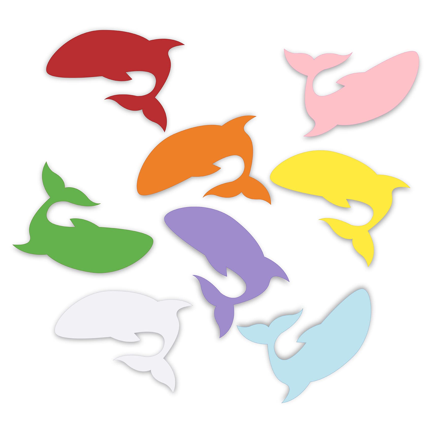 80 pcs Colored Shark Shape Cutouts, UNIIDECO Bulletin Board Decorations Cardboard Cut Outs, Classroom Decor Kid Teachers DIY Crafts Projects Supplies,