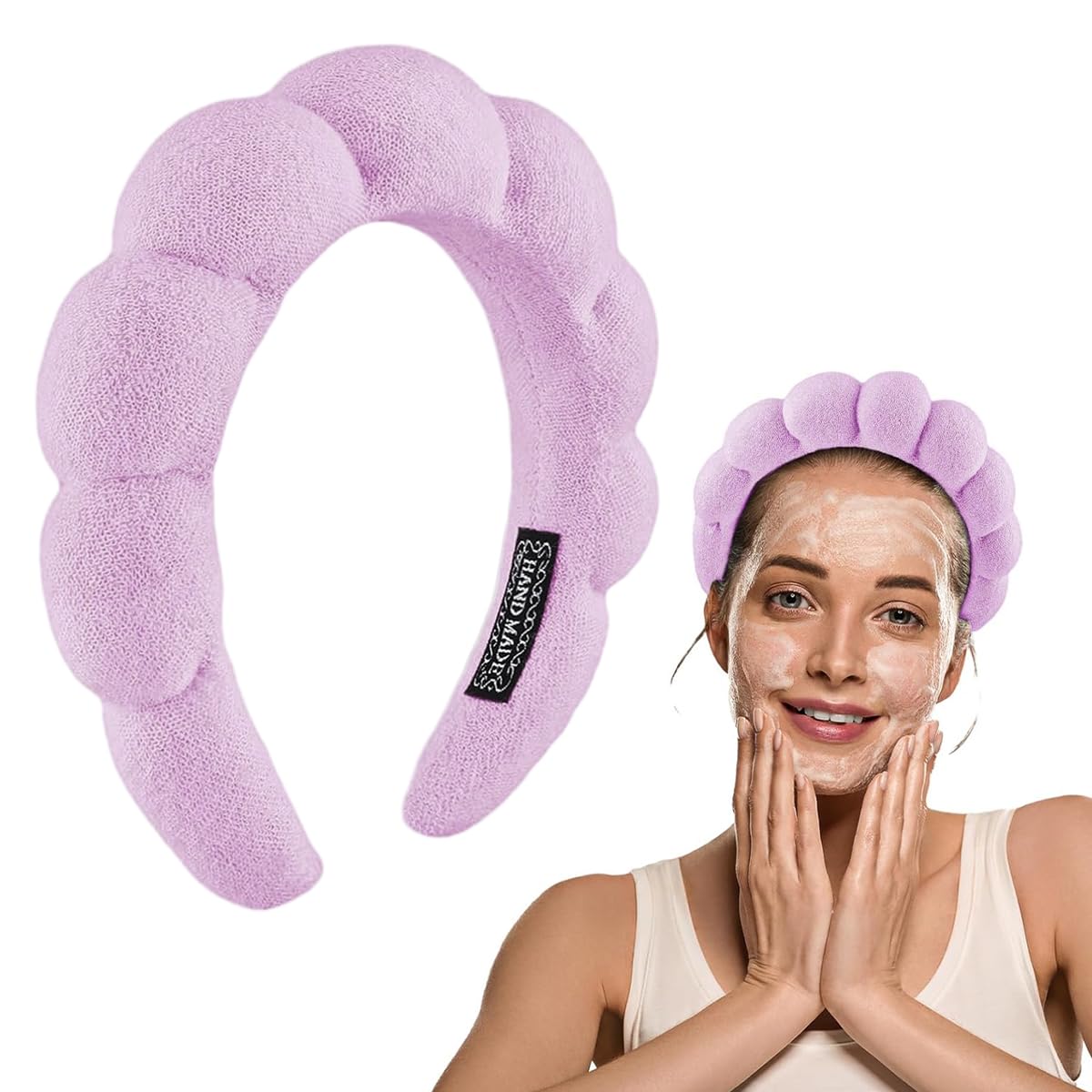 maycreate Headband for Women, Hair Band for Face Washing Makeup Spa Head Band for Women Sunflower Edge Sponge Hairband Headwear - Purple-picture-3