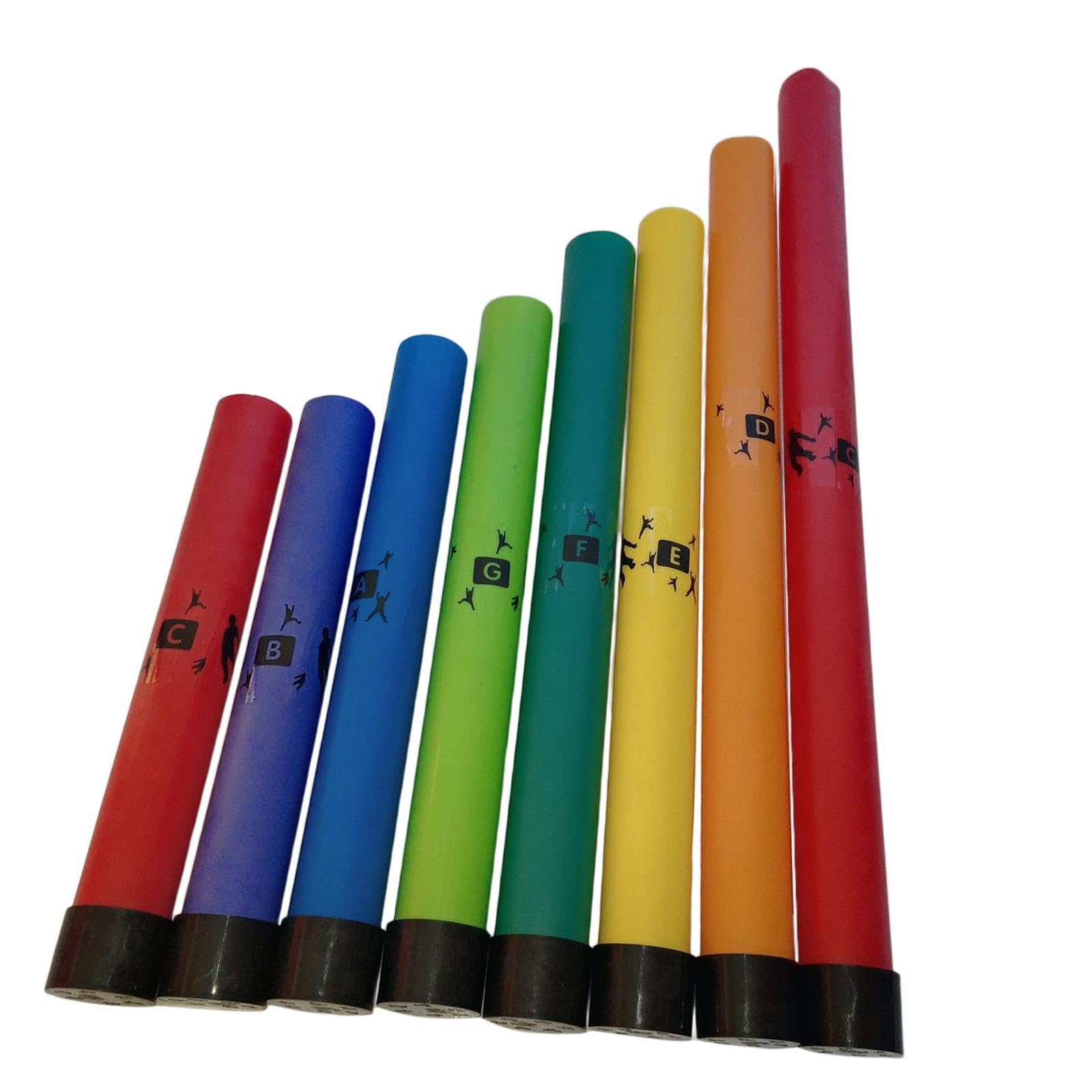 Harilla 8 tubos de percusión afinados de 8 x, juguetes musicales para niños, coloridos, notas, juego interactivo, tubos de música preescolares con tapa