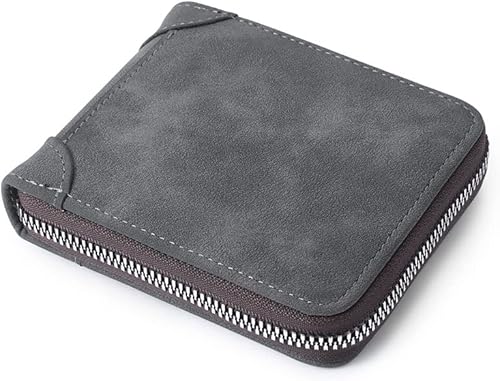 Miniatura 7 de Cartera personalizada para hombres con cremallera personalizada grabada 2-5 nombres, billetera de cuero plegable para papá, papá, abuelo, 2 nombres,