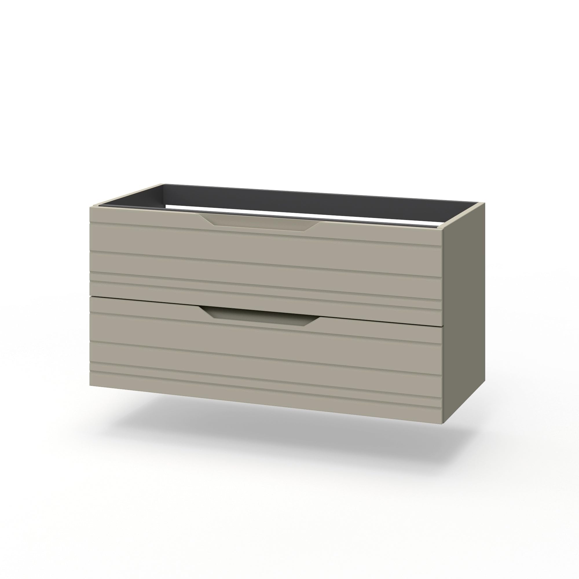 Aqa Design accessori casa base portalavabo 2 cassetti, frontale in MDF, finitura tortora opaco, nr2 cassetti con scorrimento e chiusura soft close - Tortora - 100x45x50 cm