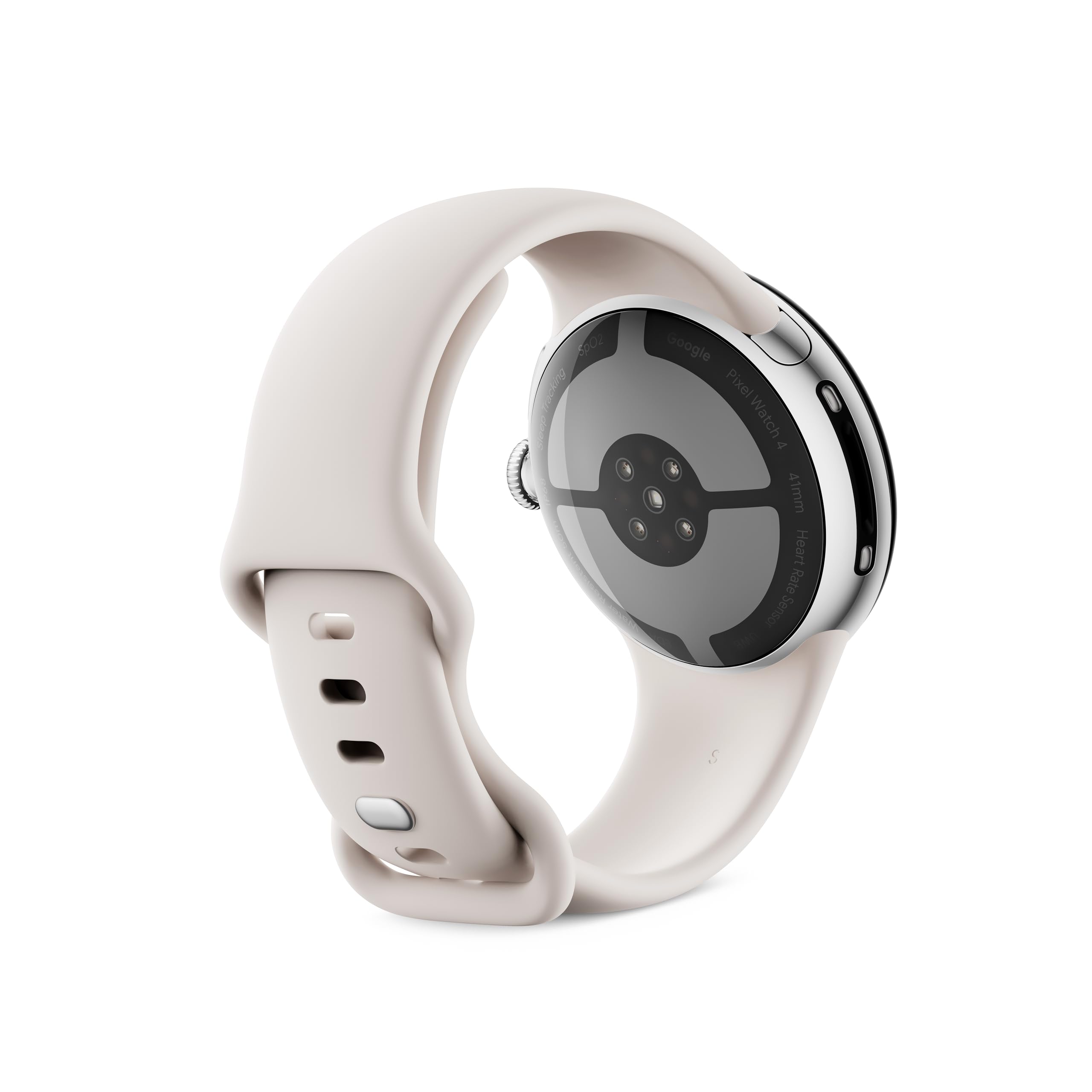 Google Pixel Watch 4 (41 mm) - Smartwatch Android con tracker per fitness e benessere, e assistente virtuale Gemini - Cassa in alluminio argento lucido - Cinturino sportivo grigio creta - Wi-Fi