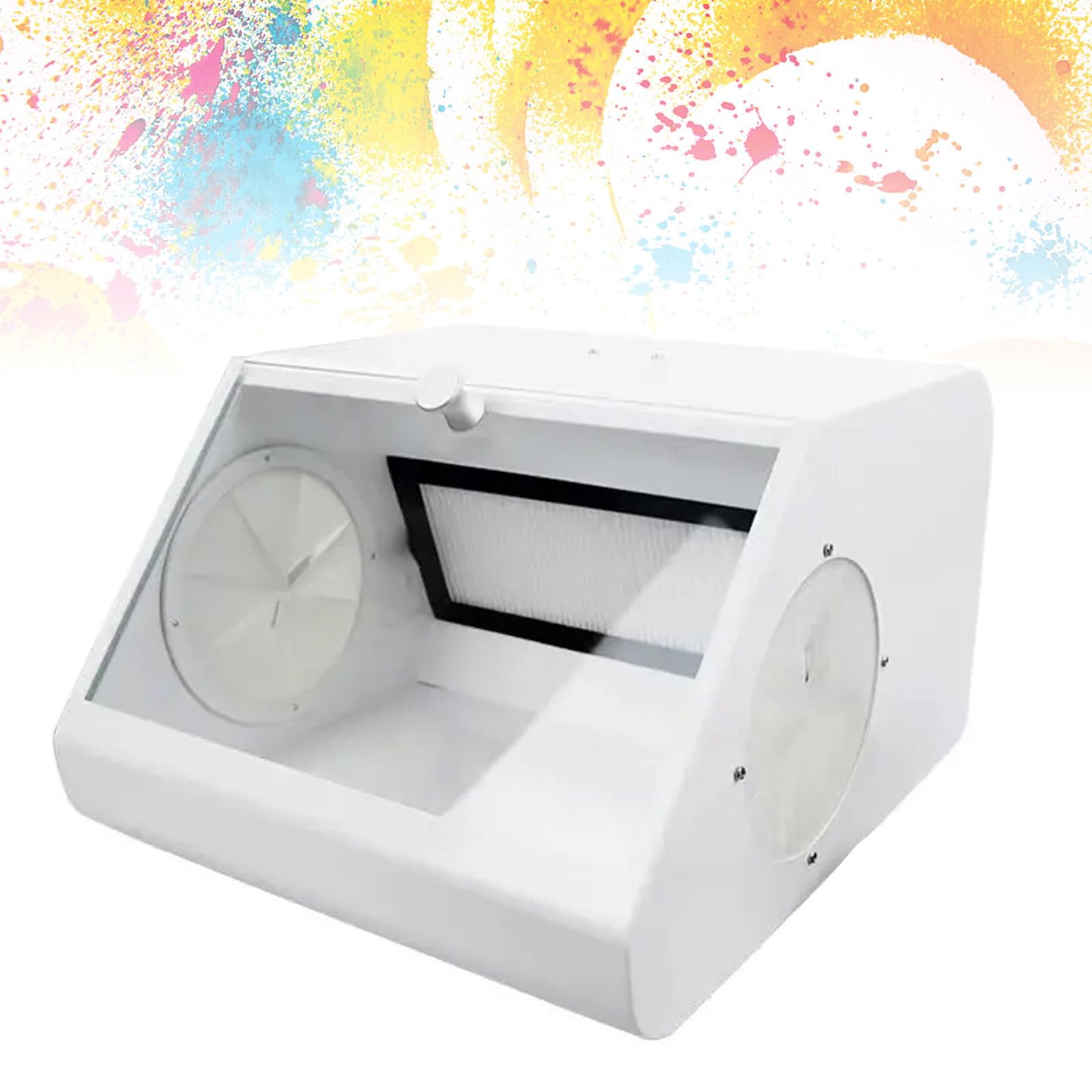 Sabbiatrice per laboratorio odontoiatrico con deflettore in vetro temperato, scatola di taglio sottovuoto con luce, 2 filtri, a prova di polvere per dentisti