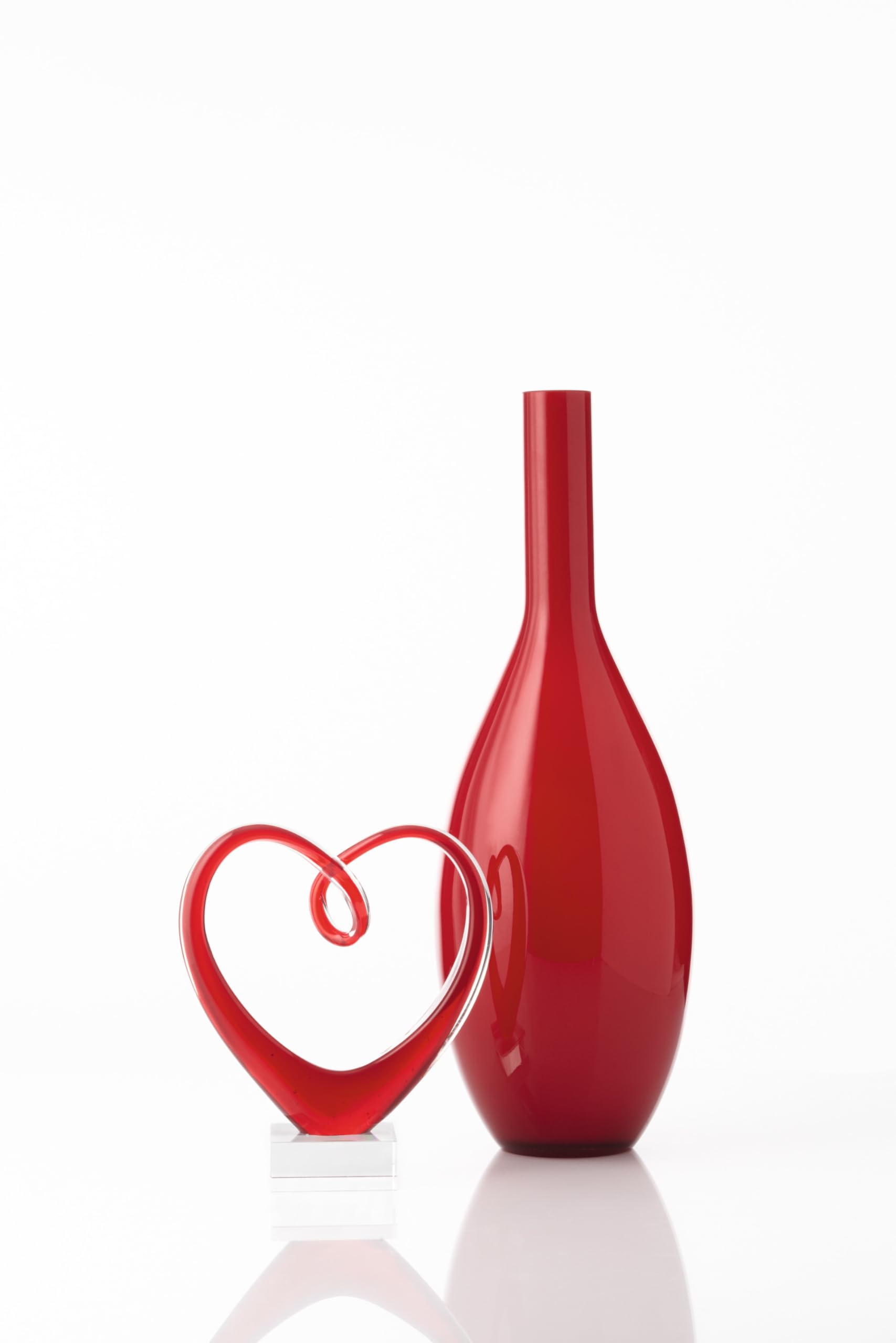 Leonardo Heart rzeźba czerwona, szer./wys./głęb.: 21/24/8 cm, ręcznie wykonane kolorowe szkło, 090871