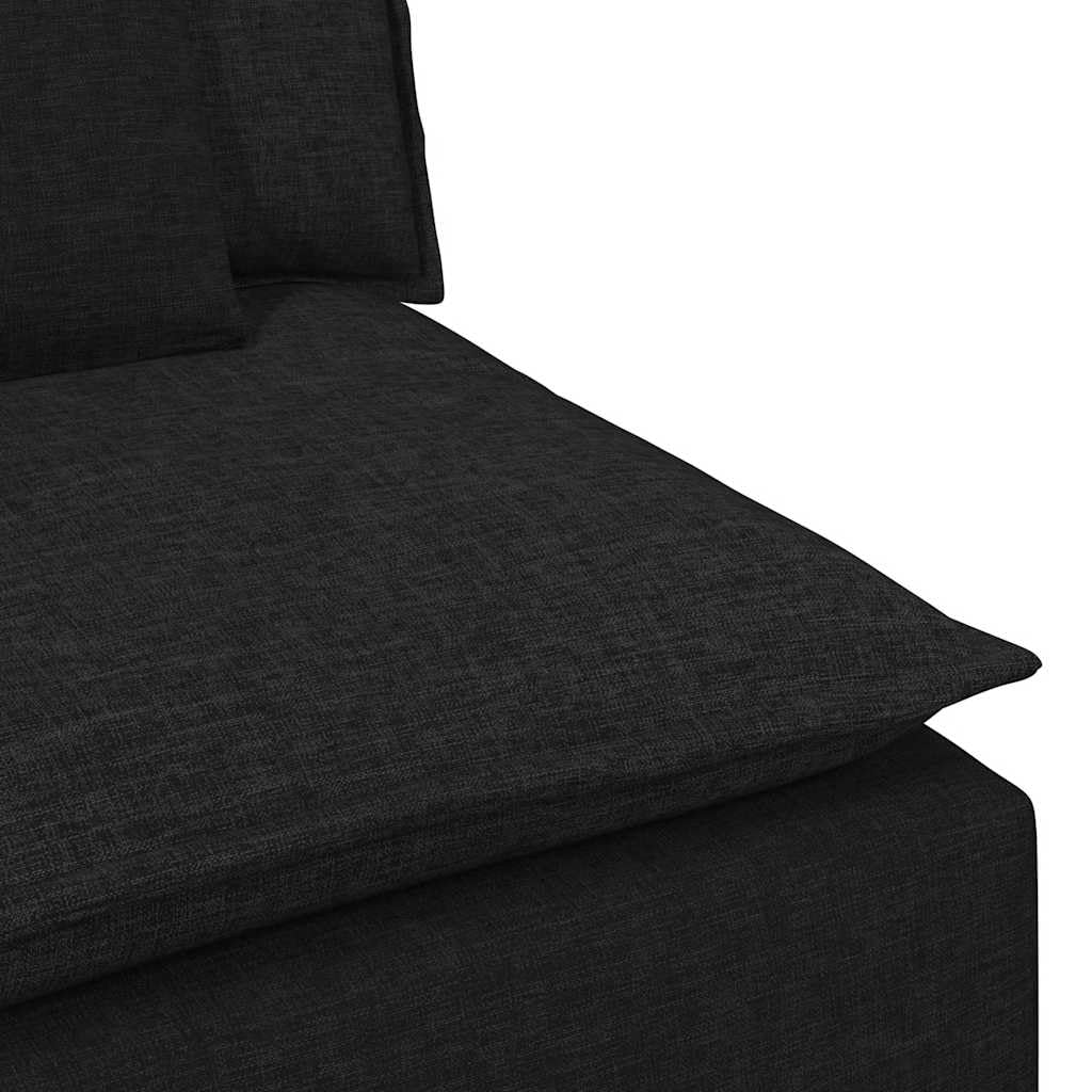Sofá modular con reposabrazos y cojín, color negro, 100 cm de ancho del asiento, estructura de metal, para salón, salón y salón, combinable de forma flexible