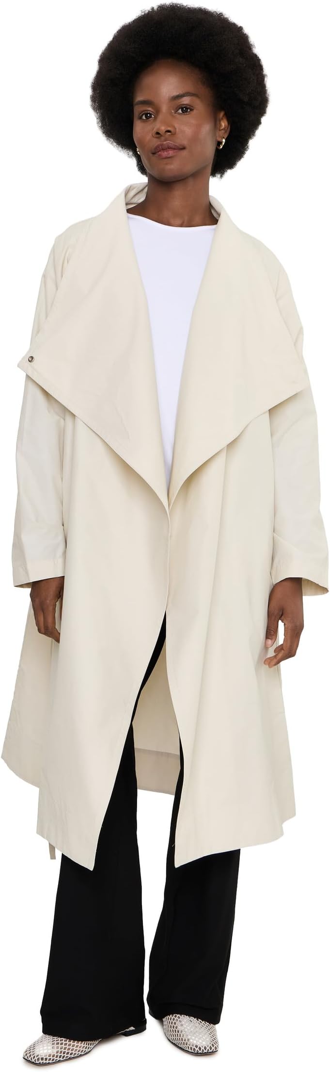 Женские куртки Eileen Fisher Light Cotton Nylon High Drape Neck Coat — фото 2