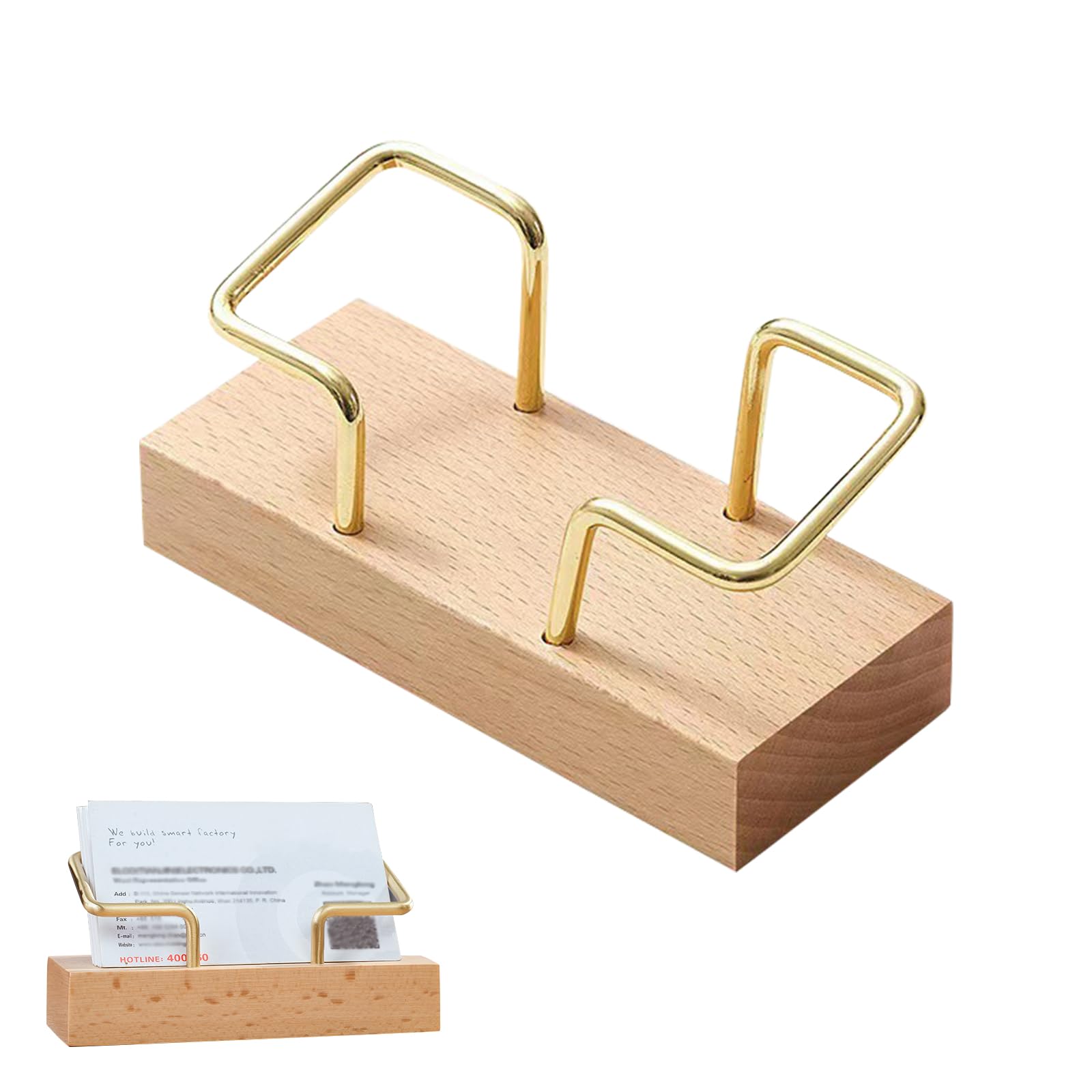 Porte-Cartes Visite Bois - Support Bureau Minimaliste 110x50x52mm Pour Professionnels