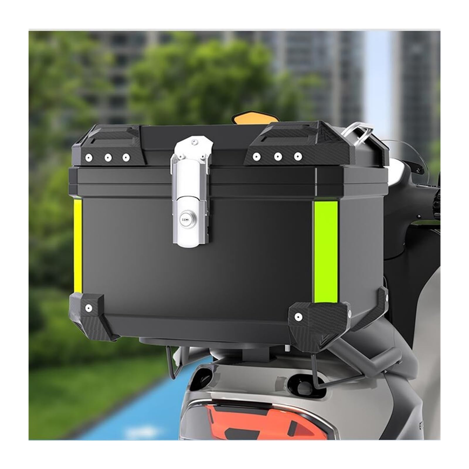 Top Case Box Luggage Moto Boîtier supérieur de Moto Universel, Coffre Moteur, boîte arrière avec Serrure, Support Montage Sacoche pour la Plupart des modèles(45L)