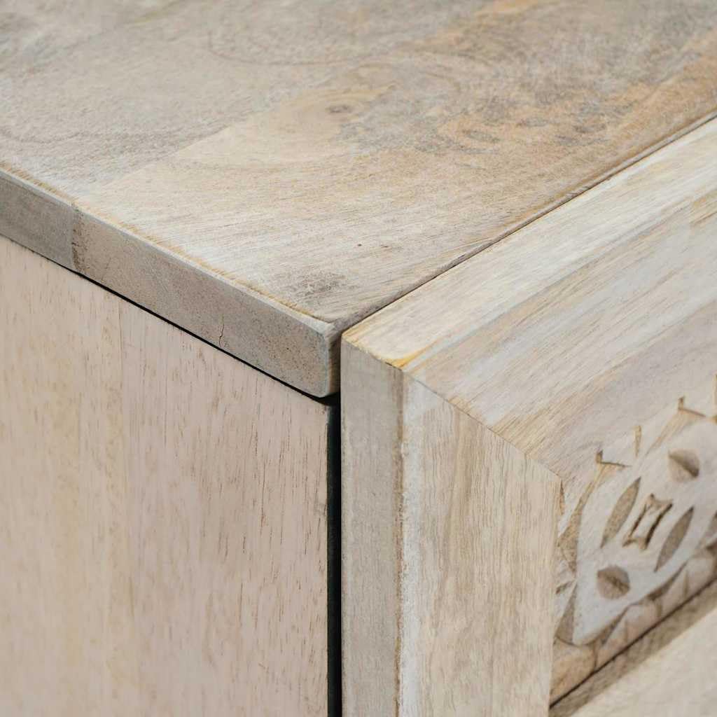 vidaXL Vitrina 60 x 33 x 75 cm Madera Maciza de Mango Blanco