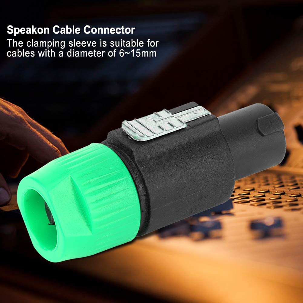 Connettore per Cavo Speakon NL4FC 4 Pin Impermeabile 10PCS Verde