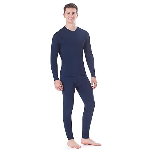 Rocky Thermal Underwear for Men (Long Johns Thermals Set) Shirt & Pants, Base Layer (Navy - Standard Weight/Large)