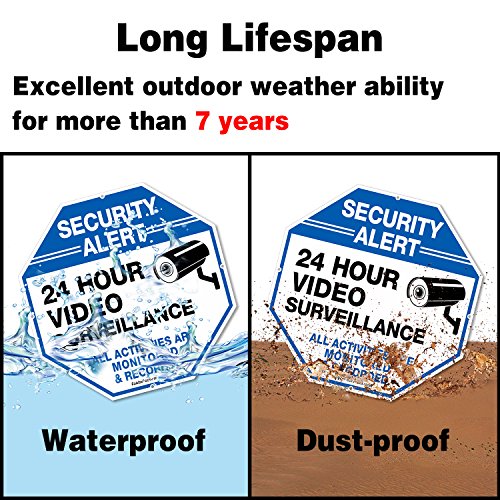 2-Pack-Video-Surveillance-Signs-10x-10-Rust-Free-040-Aluminum-Security-Warning-Reflective-Metal-Signs-Indoor-Or-Outdoor-Use-for-Home-Business-CCTV-Security-Camera-UV-Protected-Waterproof
