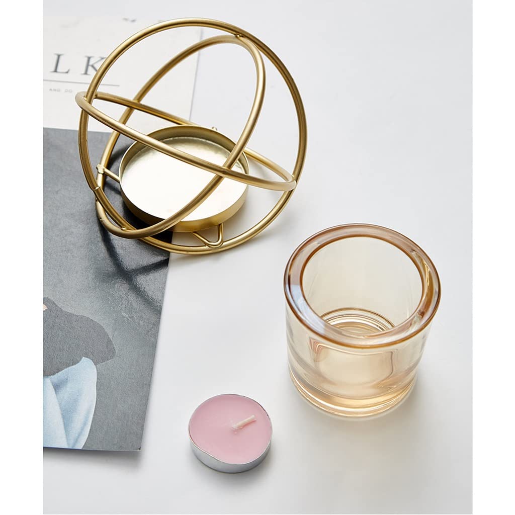 Świecznik Aplikacja Złoty Geometryczny Metalowy Szklany Świecznik Z Żelaznym Uchwytem, Świecznik Do Stojaka Dla Świecznik Na Świeczniki Na Ślub / Imprezę/Home Decor Świecznik Świecznik