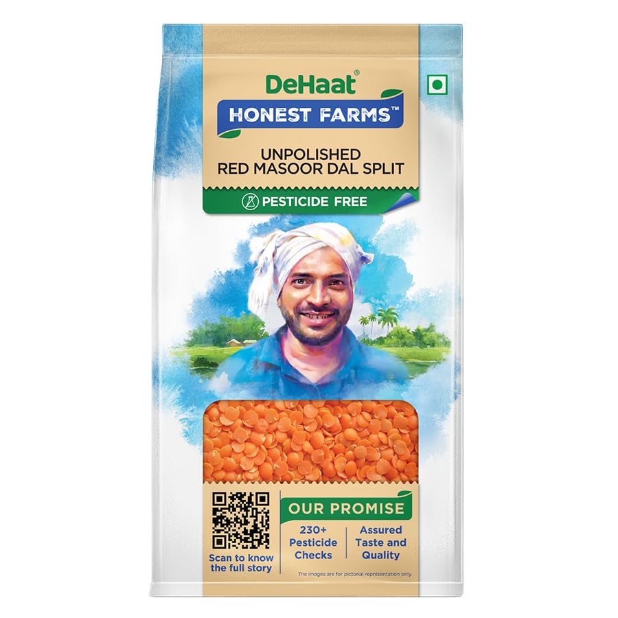 DeHaat Honest Farms Pesticide Free Unpolished Red Masoor Dal Split 500 gm. (B0C9HY2RDZ) Amazon Price History, Amazon Price Tracker