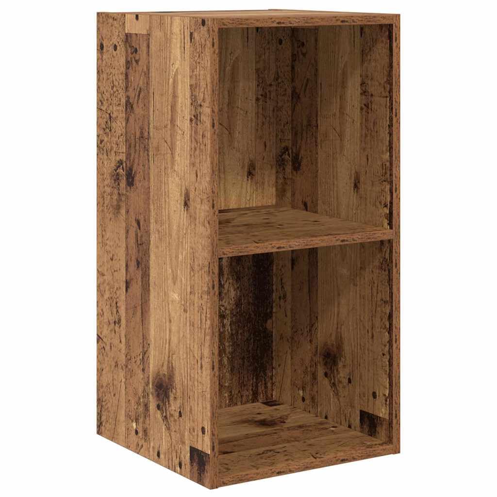TV-Schrankset Altholz Optik, 4-teilig, 37x37x72 cm, Holzwerkstoff, Wandmontage, Media Center für Wohnzimmer, Schlafzimmer