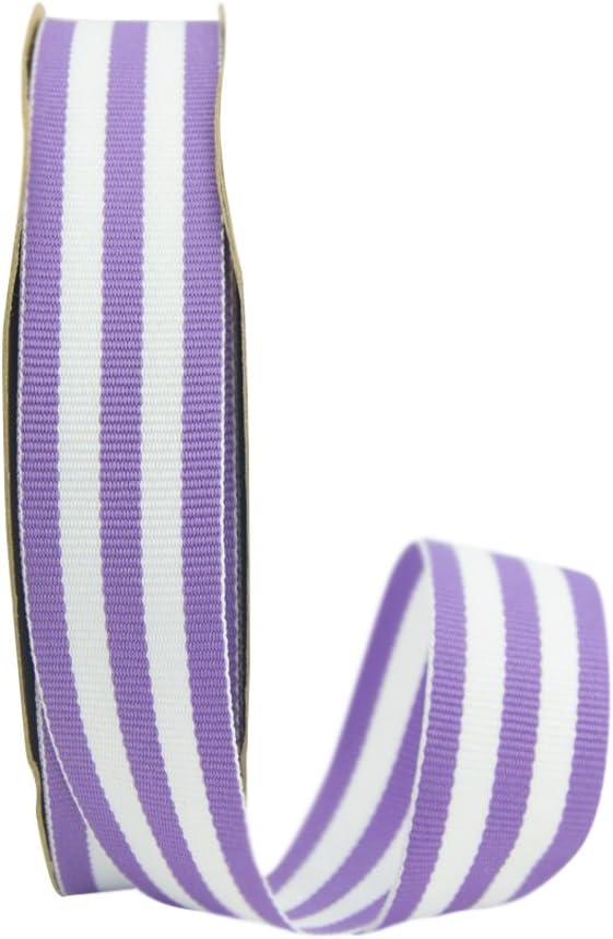 Grosgrain Mono Stripes 5/8 inch Lavender by The Yard 100% Polyester Ribbon