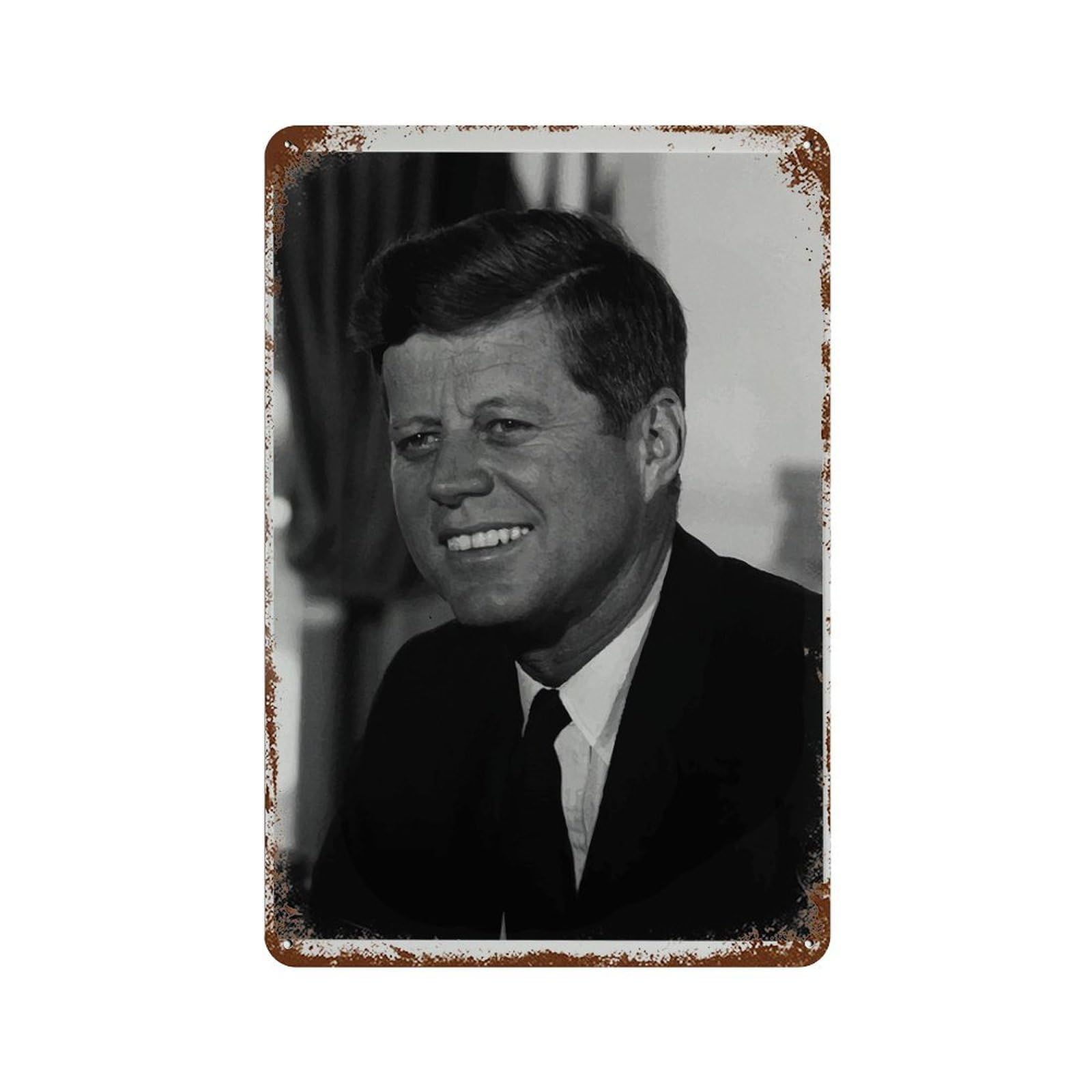 xiaoxiaoshen Vintage JFK Portrait Poster， John F Kennedy Wall Decor Art Metal Tin Poster Modern Home Decor Art Home Bar Shop Decorations Vintage Sign 30x20cm