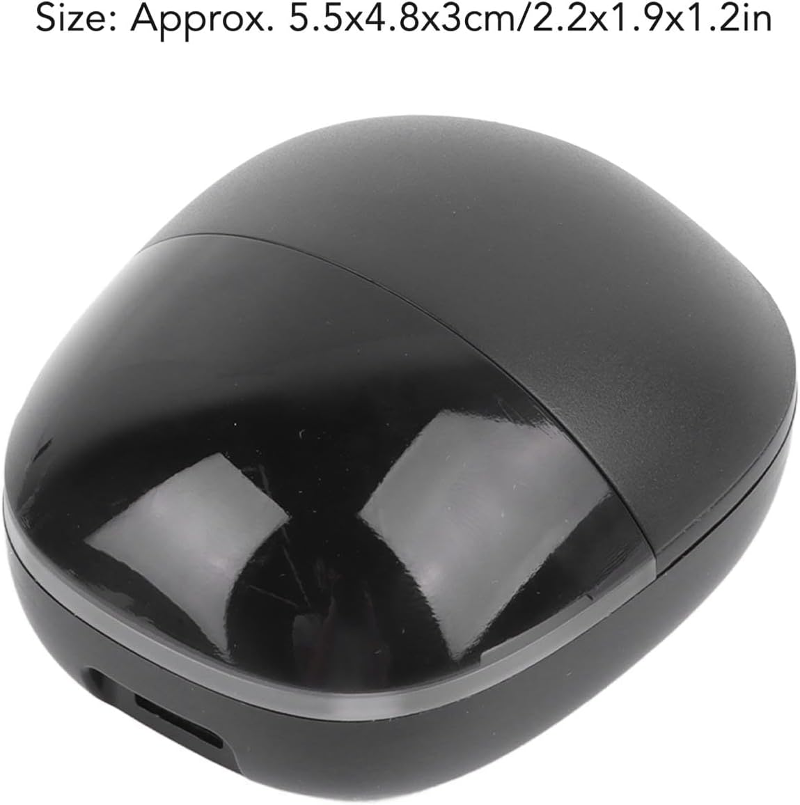 Image showing the open charging case with earbuds, and a smartphone in the background, with text 'Wireless Headset Open the lid and it's ready to connect No need to wait After successful Wireless matching, open the lid and connect to Wireless automatically'.