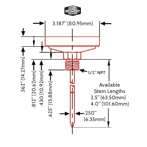 Miniatura 4 de Termómetro para barbacoa y asador Midwest Hearth para parrilla, pozo, barril de 3" de diámetro (tallo de 4" de longitud, esfera de color)
