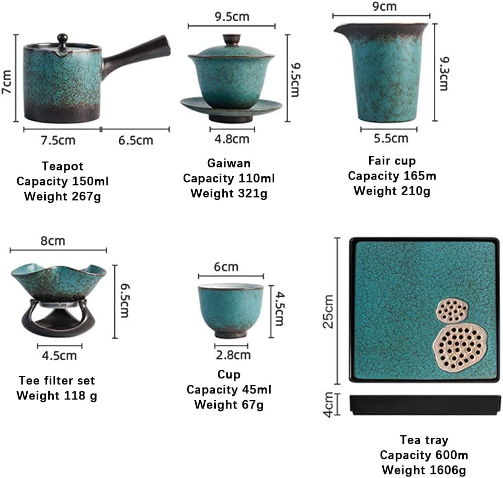 Podróżny zestaw do herbaty Kungfu Tea Set, Chińska taca na herbatę Chiński zestaw do herbaty Gongfu, Japoński zestaw do herbaty z czajniczkiem, filiżanki do herbaty, pojemnik na herbatę, taca na herba