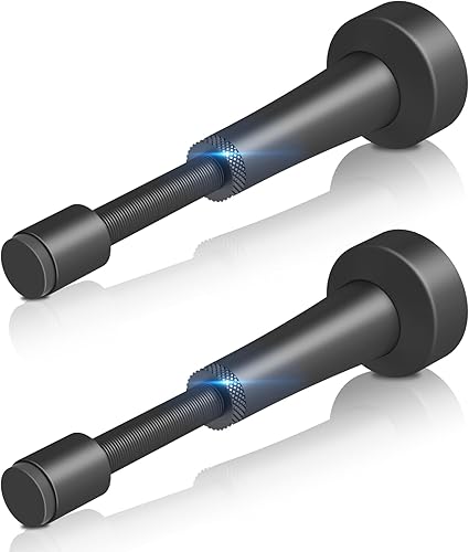 2 topes de puerta de altura ajustable, topes de puerta de aluminio para la parte inferior de la puerta, topes de puerta para pared, punta de