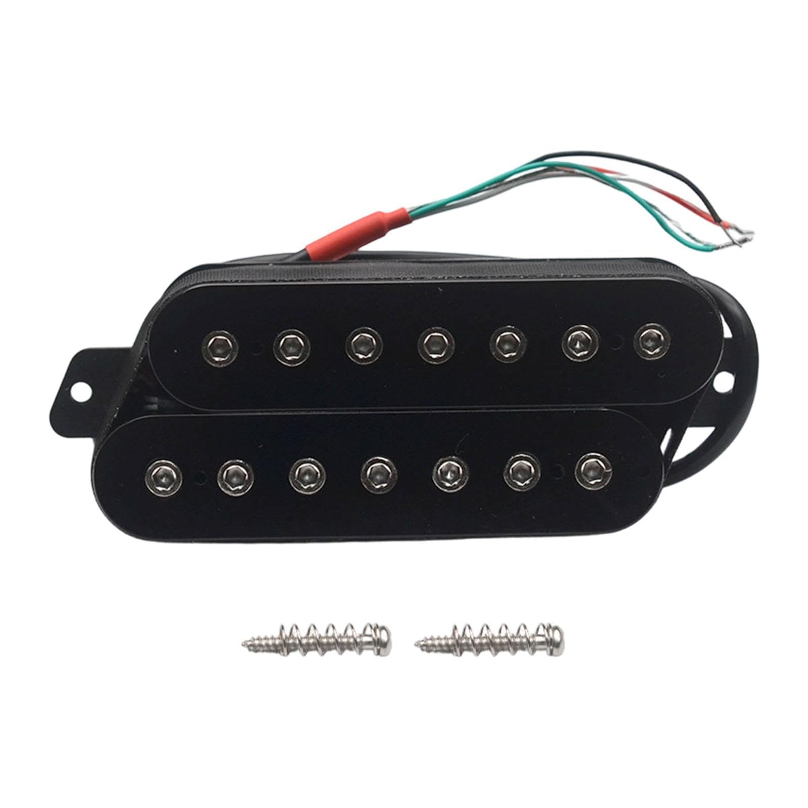 Gitarrentonabnehmer 7 Saiten Humbucker Prewired Doppelspule Ersatzteil Zubehör PP Material für Musiker Studio Heimgebrauch, Schwarz Silber 50 Mm