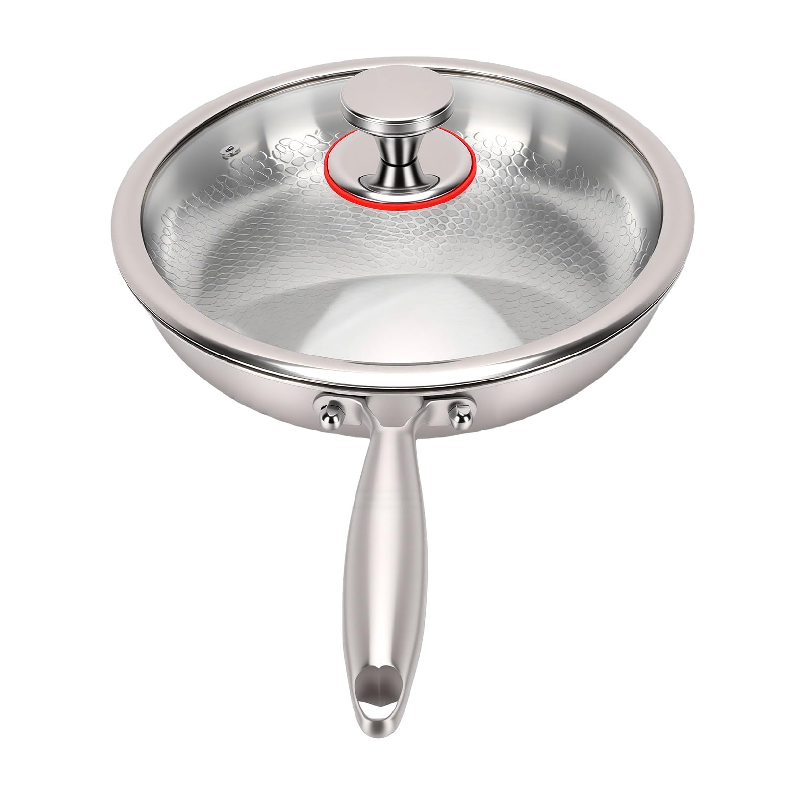 Vikye Patelnia ze Stali Nierdzewnej o średnicy 28 Cm, Młotkowana,