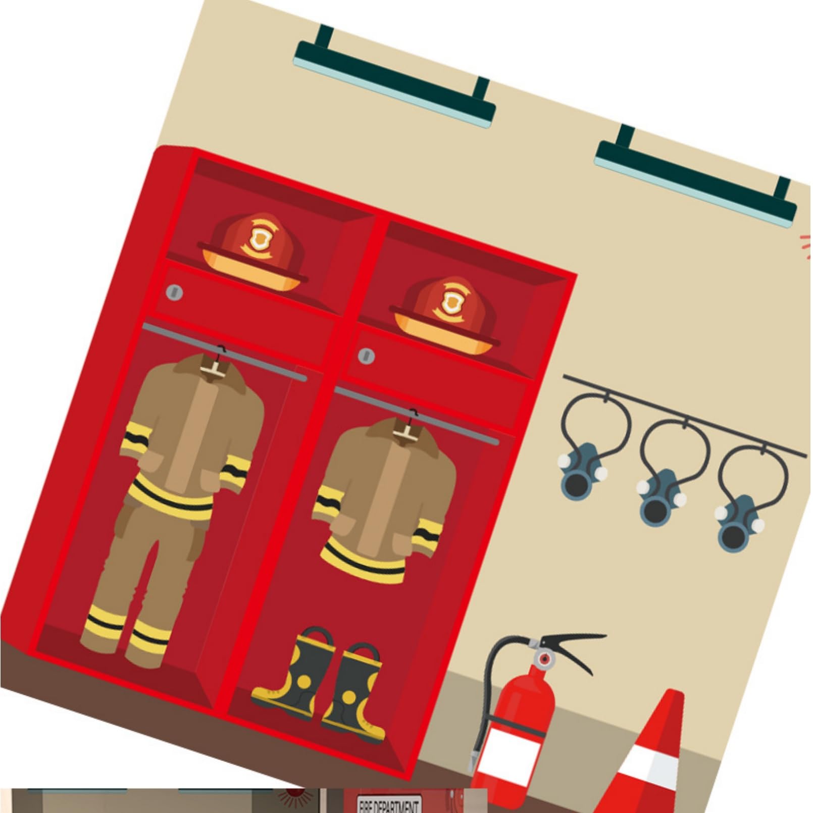 AM ANNA Fire Station Playset, Wooden Dollhouse Kid’s Toy, Stimulates Key Motor Skills And Promotes Team Play,Wooden Fire Station Play Role for Kids Boys Girls,Matchbox Cars Playsets