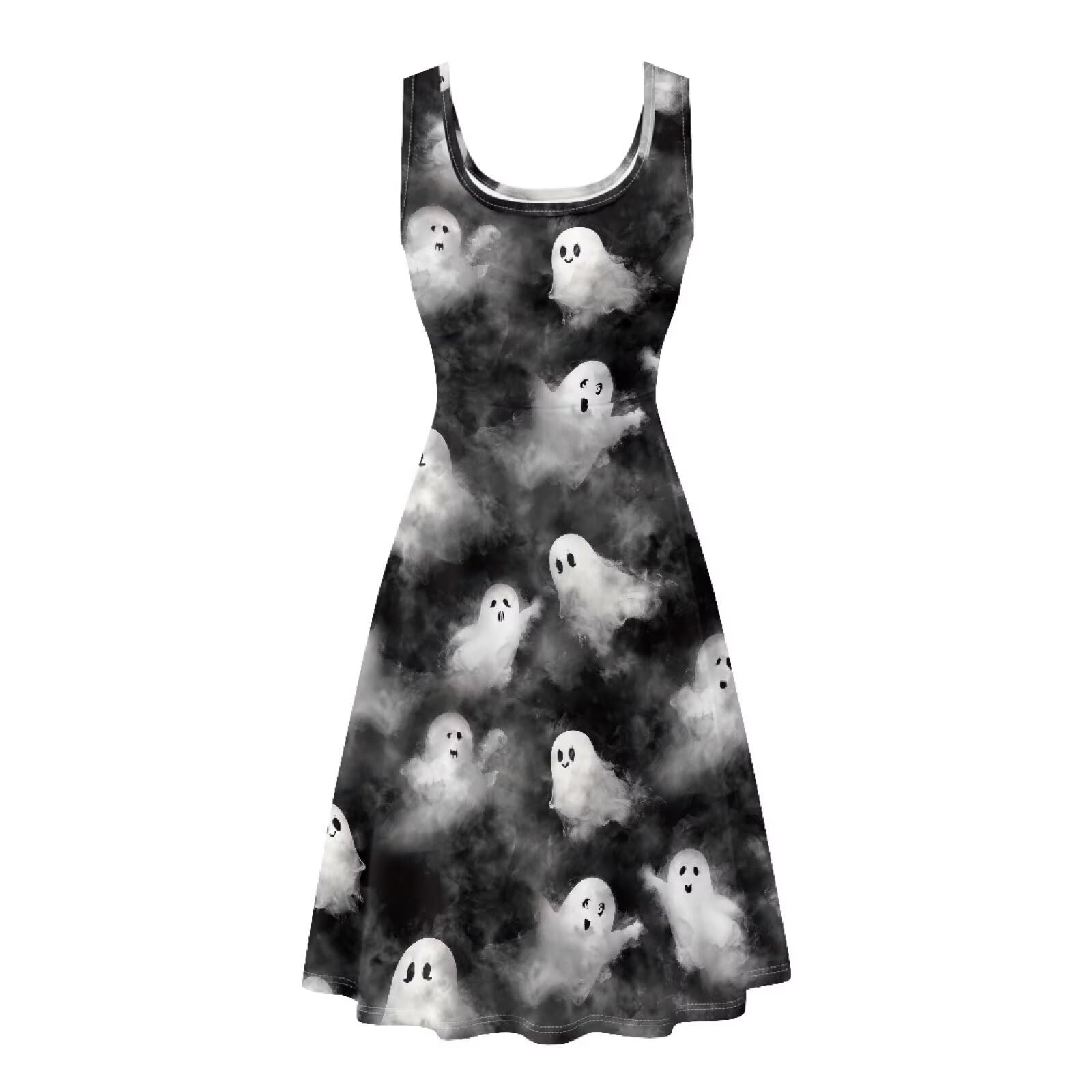 Dreaweet Casual Sleeveless Dresses for Women Girls, Round Neck Tank Dresses with Pockets Summer Sundress Size XS-4XL