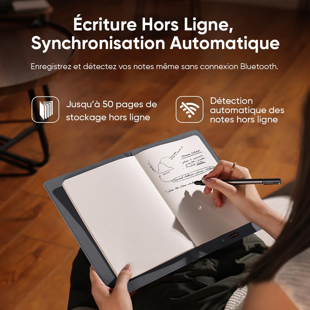 XPPen Note Plus 2026 Carnet Numérique Bluetooth 5.3, Cahier Écriture Intelligent A5, Convient pour la Prise de Notes Lors de Réunions, de Cours Magistraux et Autres Moments Importants.