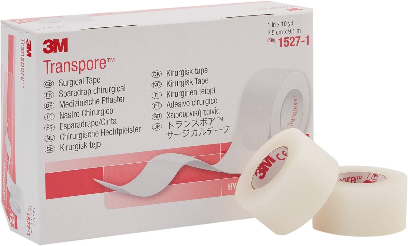 Transpore Tape 1" x 10 yd Box: 12