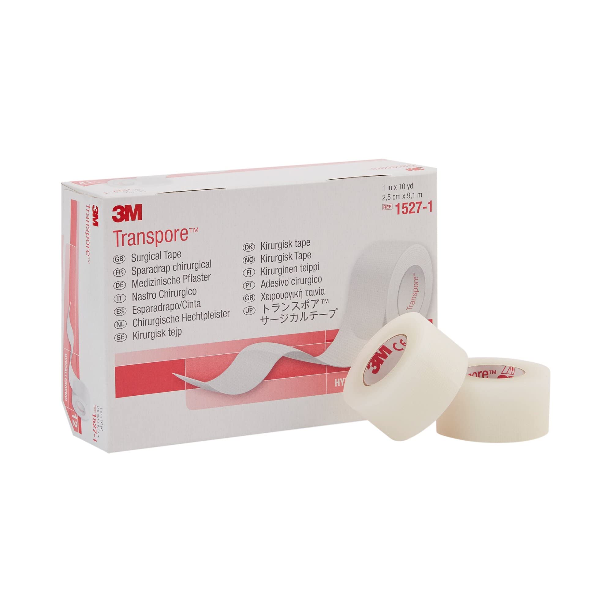 3M Transpore Tape 1" x 10 yd Box: 12