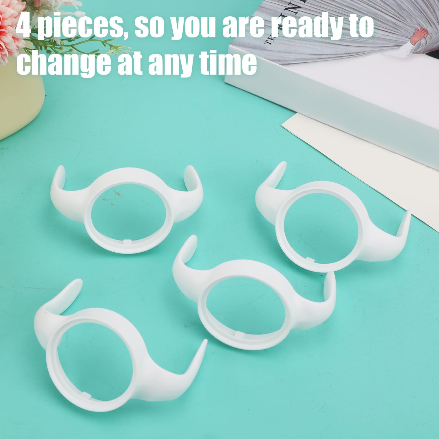 BOXOB 4pz Manici per Biberon per Mam, Supporti Ergonomici Biberon Impugnatura Facile Antiscivolo Ideale Supportare i Bambini nella Transizione al Bere in Modo Indipendente (Bianco)