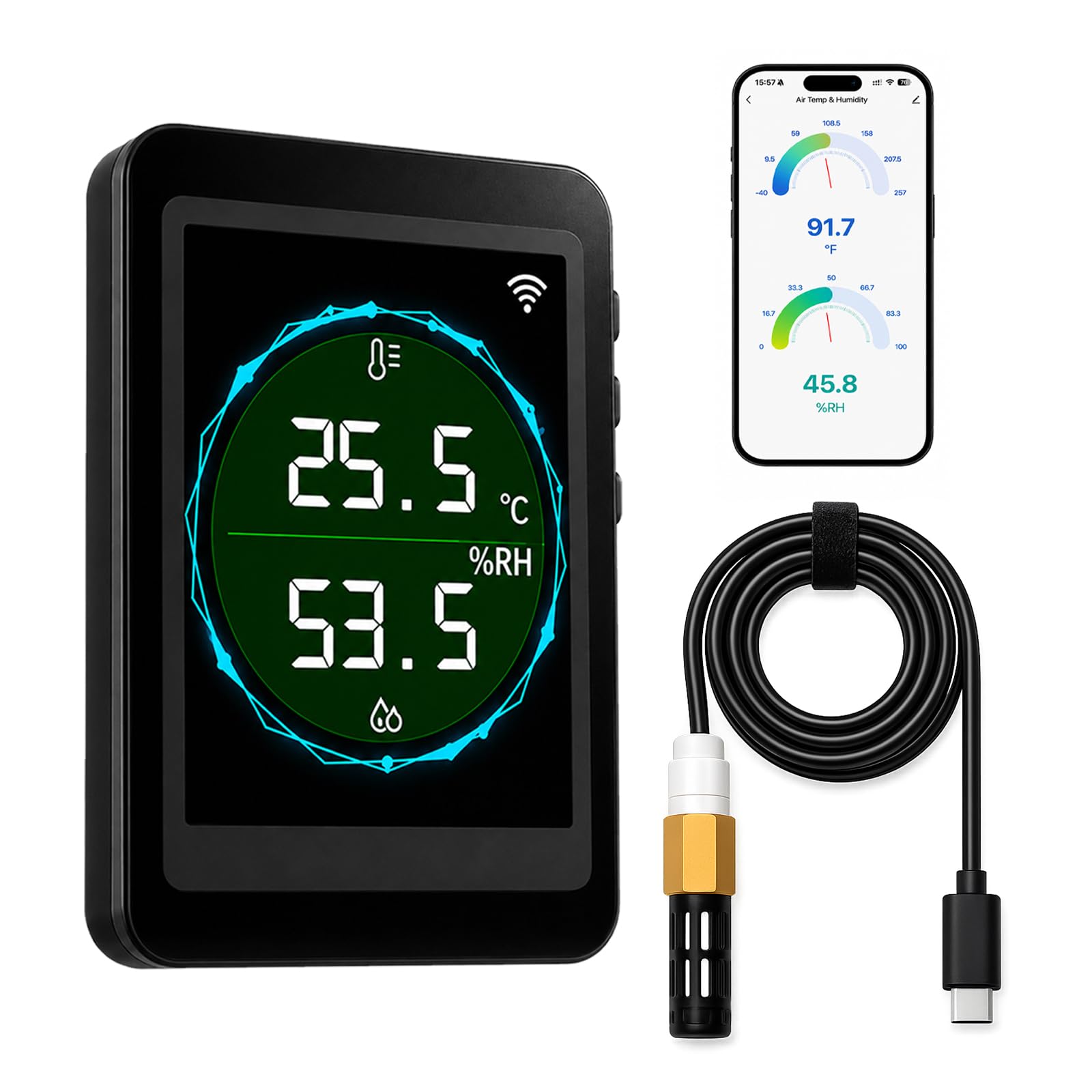 WiFi Temperature & Humidity Monitor with External Probe, Digital Hygrometer Thermometer, Remote App Monitor, High Accuracy, Custom Alarm, LCD Display, Hydrometer for Indoor Greenhouse Incubator HVAC-image-21