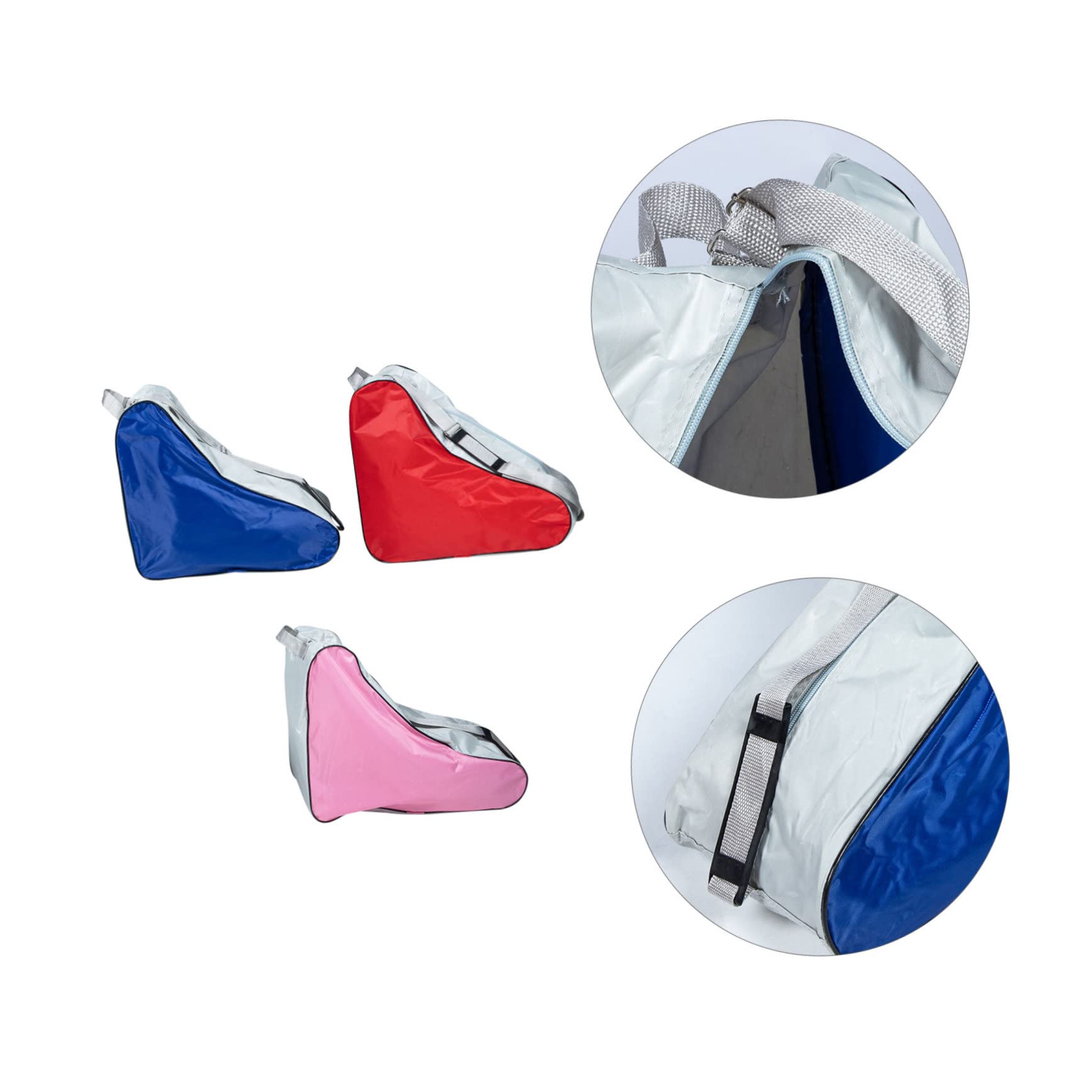 BESPORTBLE Borsa Portatile per Pattini a Rotelle e Ghiaccio 3 Pezzi | Poliestere, Uso Esterno, Design Semplice, Set Rosso Blu Rosa, Formato Grande per Ragazzo Ragazza
