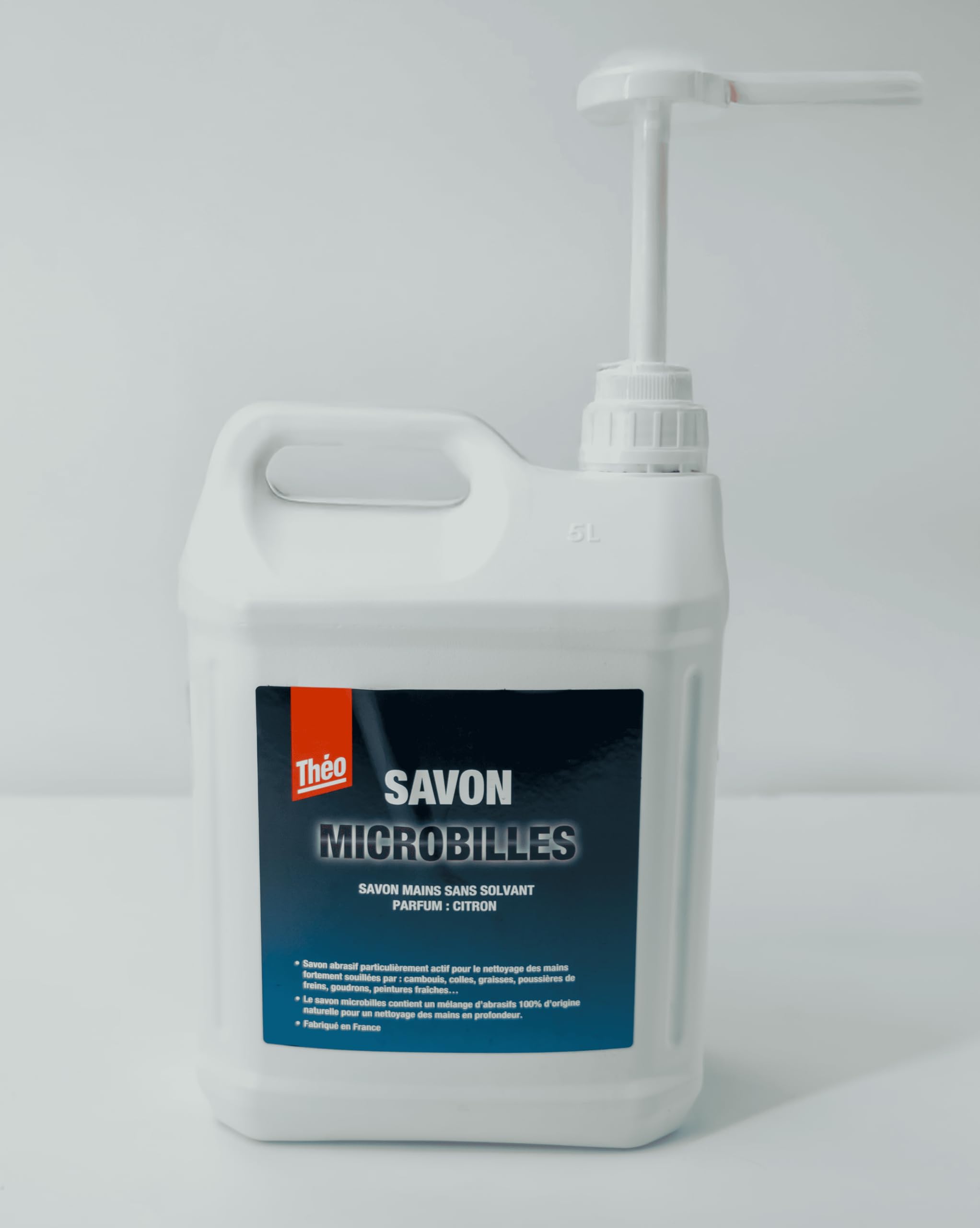 Savon Microbilles Mains 5L Sans Solvant Avec Pompe Intégrée | Parfum Citron - Format Economique 5L