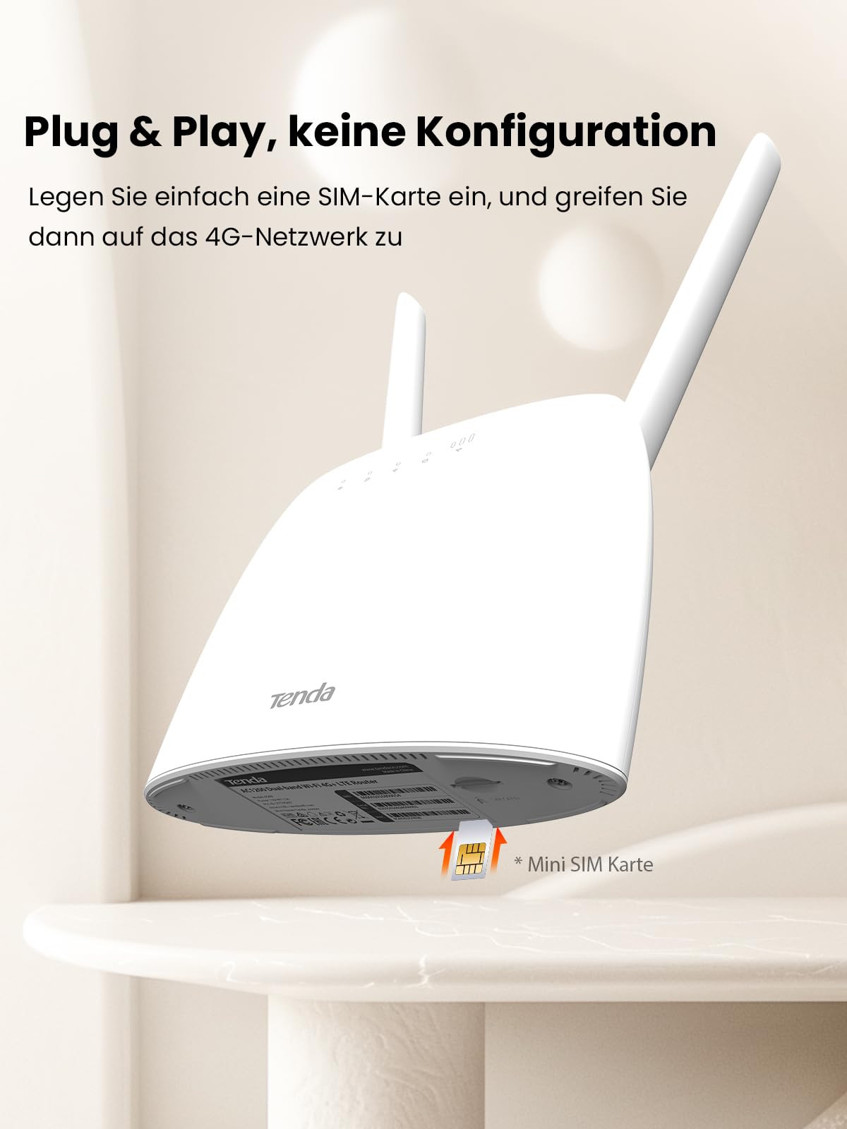 Tenda 4G09 LTE WLAN Router für SIM Karten (CAT6 AC1200 Dualband 2 – Bild 3
